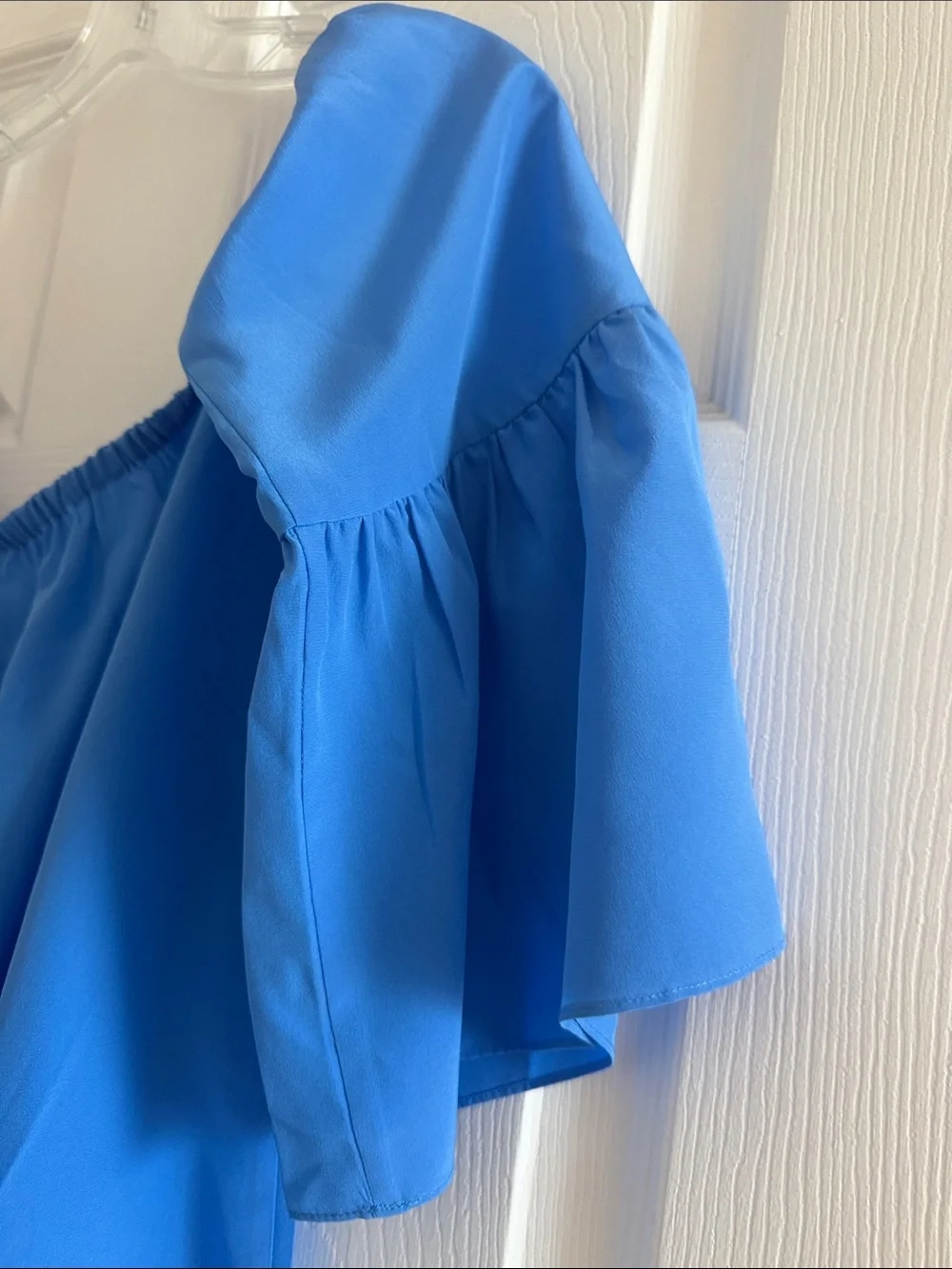 Lilly Pulitzer Sanilla Silk Off the Shoulder Blouse -Blue- Size S